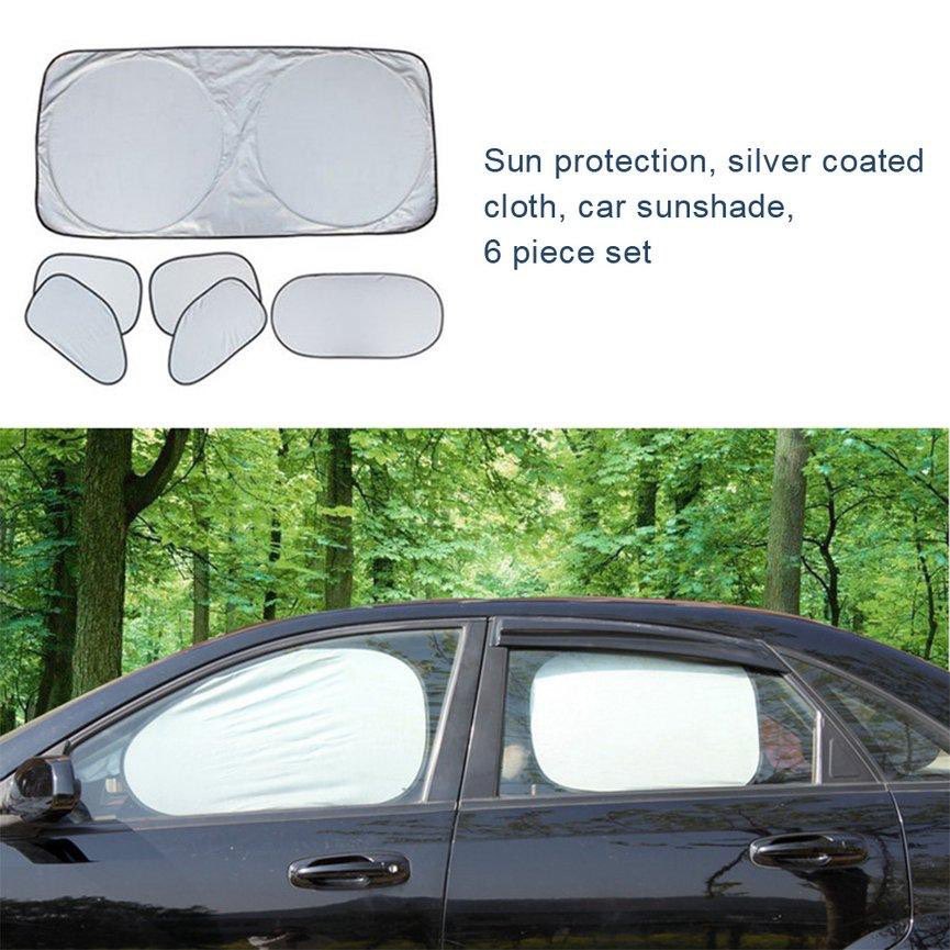 6pcs Car Sunshade Sun shade front rear whole Window Film Windshield Visor Cover UV Protect Reflector